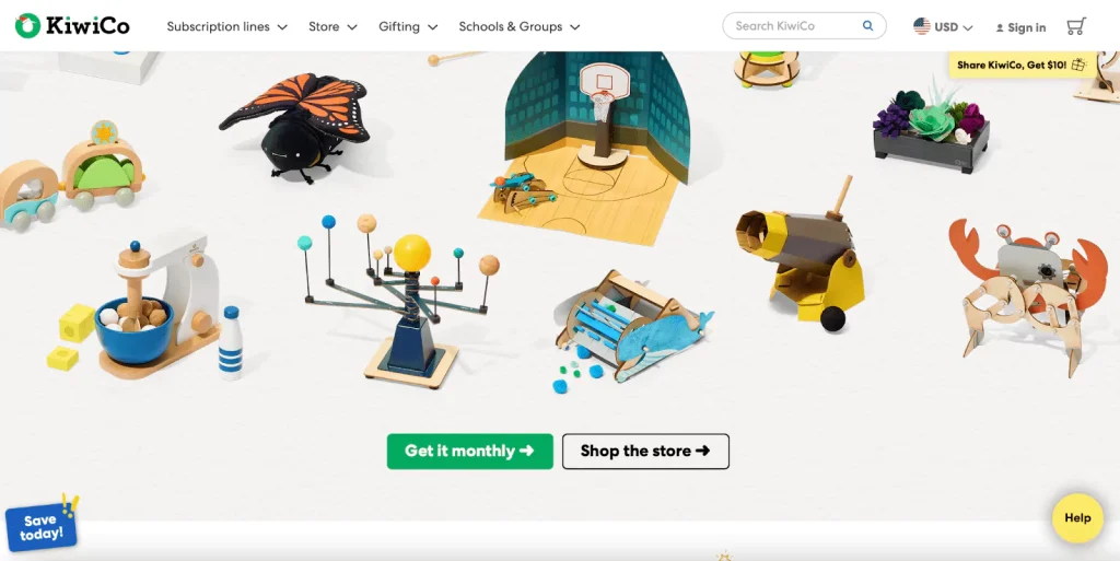 KiwiCo home page
