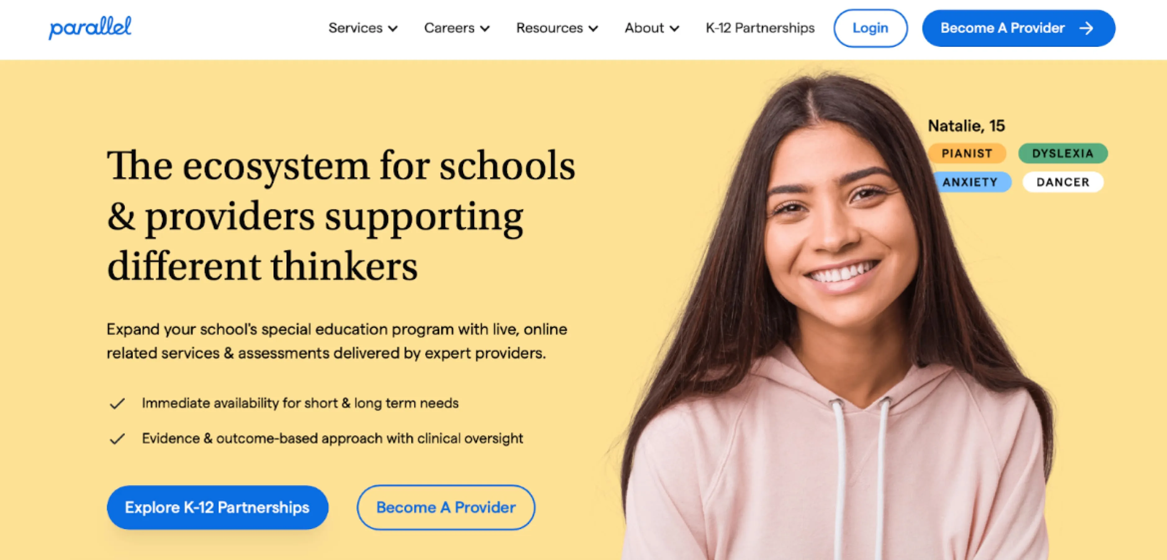 Parallel Learning edtech platform Parallel Learning home page