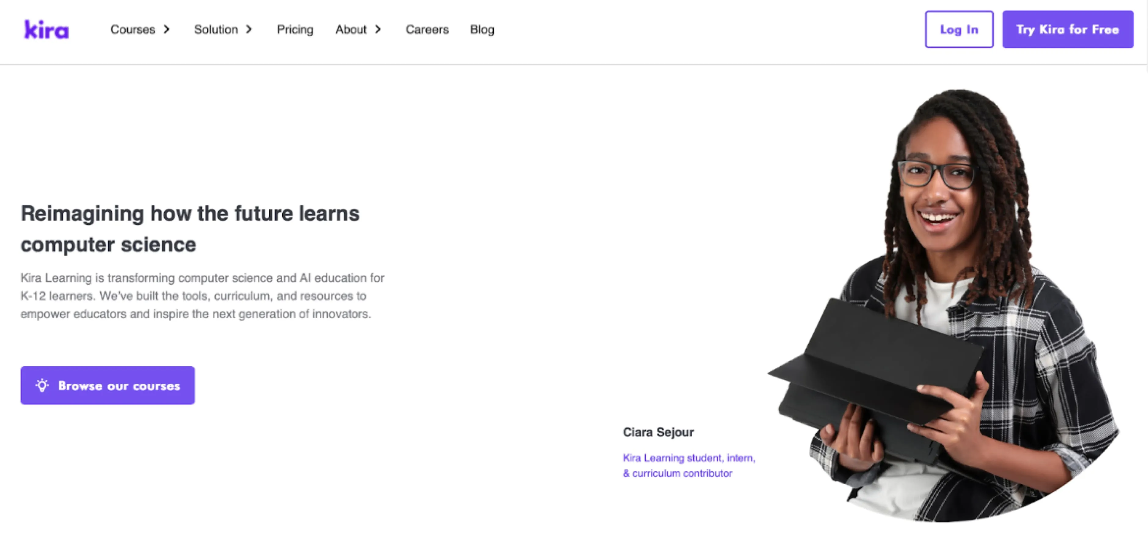 Kira Learning edtech platform Kira Learning home page