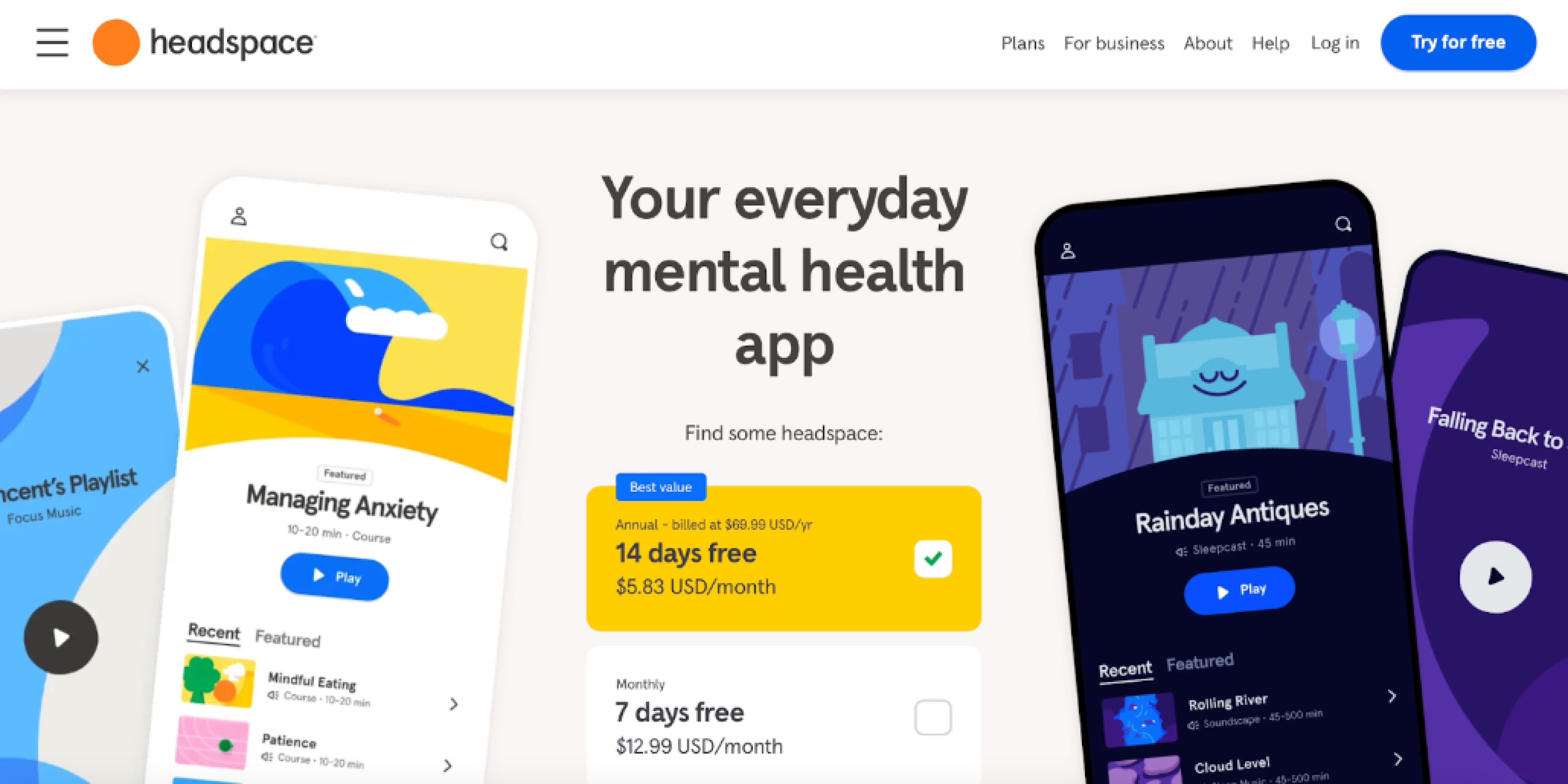 Headspace application Headspace meditation app