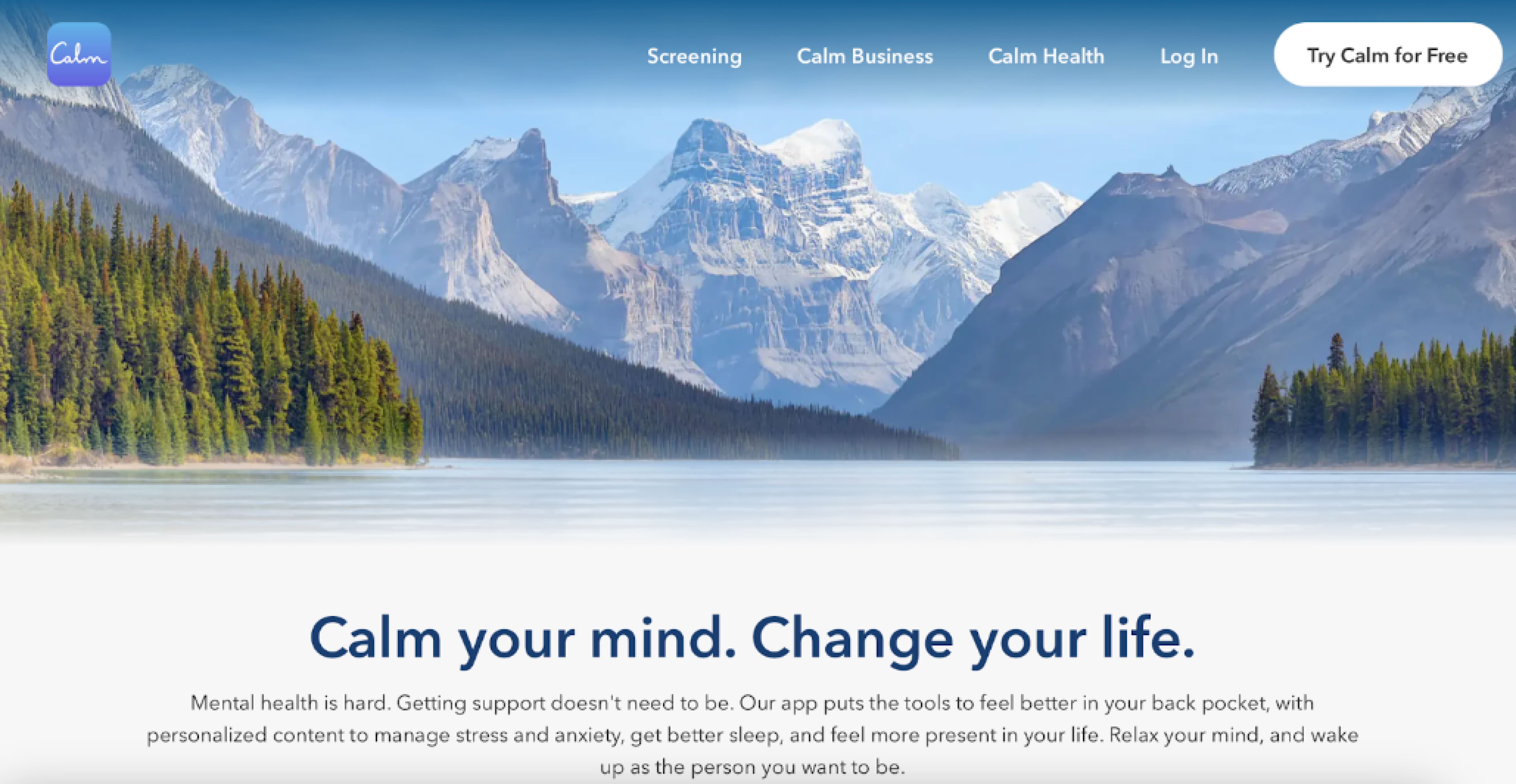 Calm application Calm meditation app