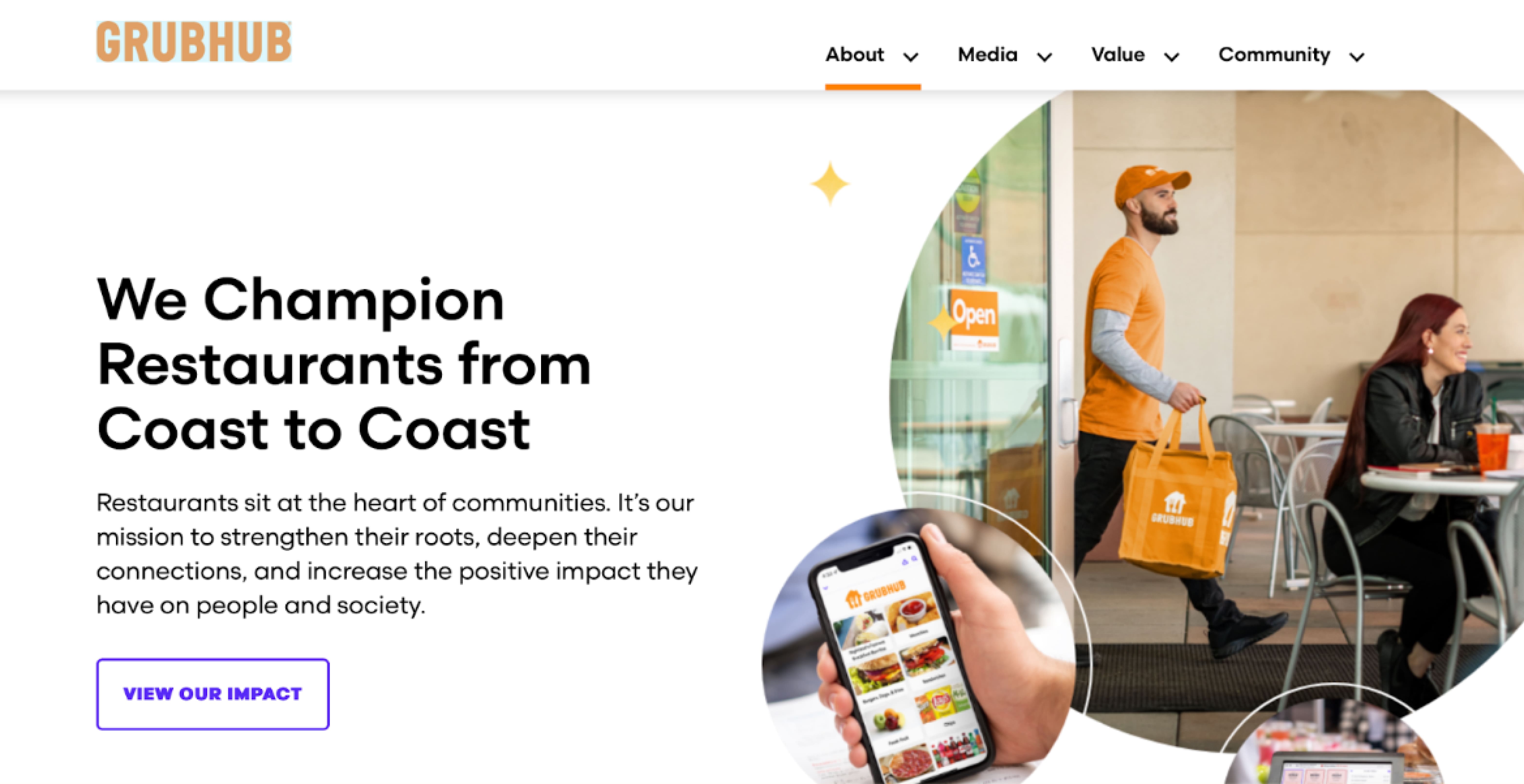 Grubhub delivery app Grubhub main page