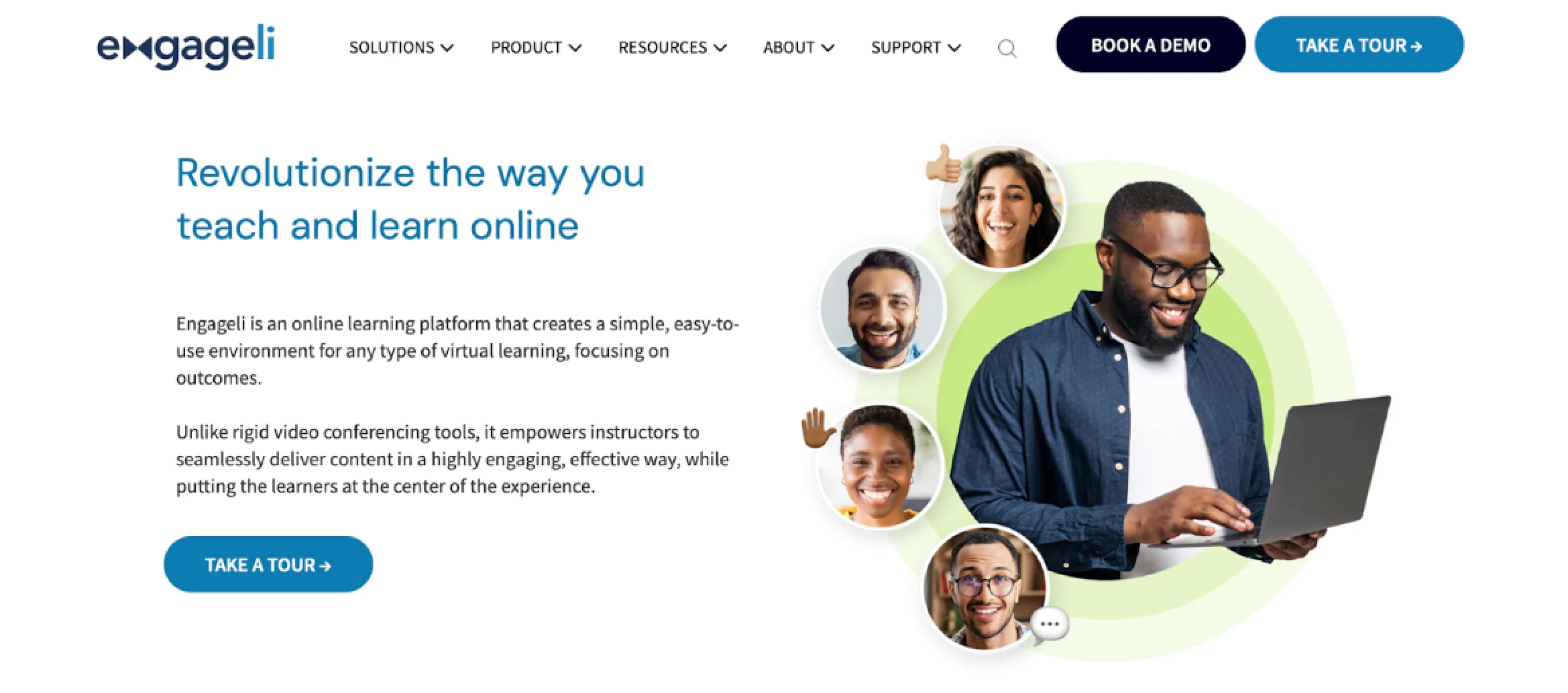 Engageli edtech platform Engageli home page