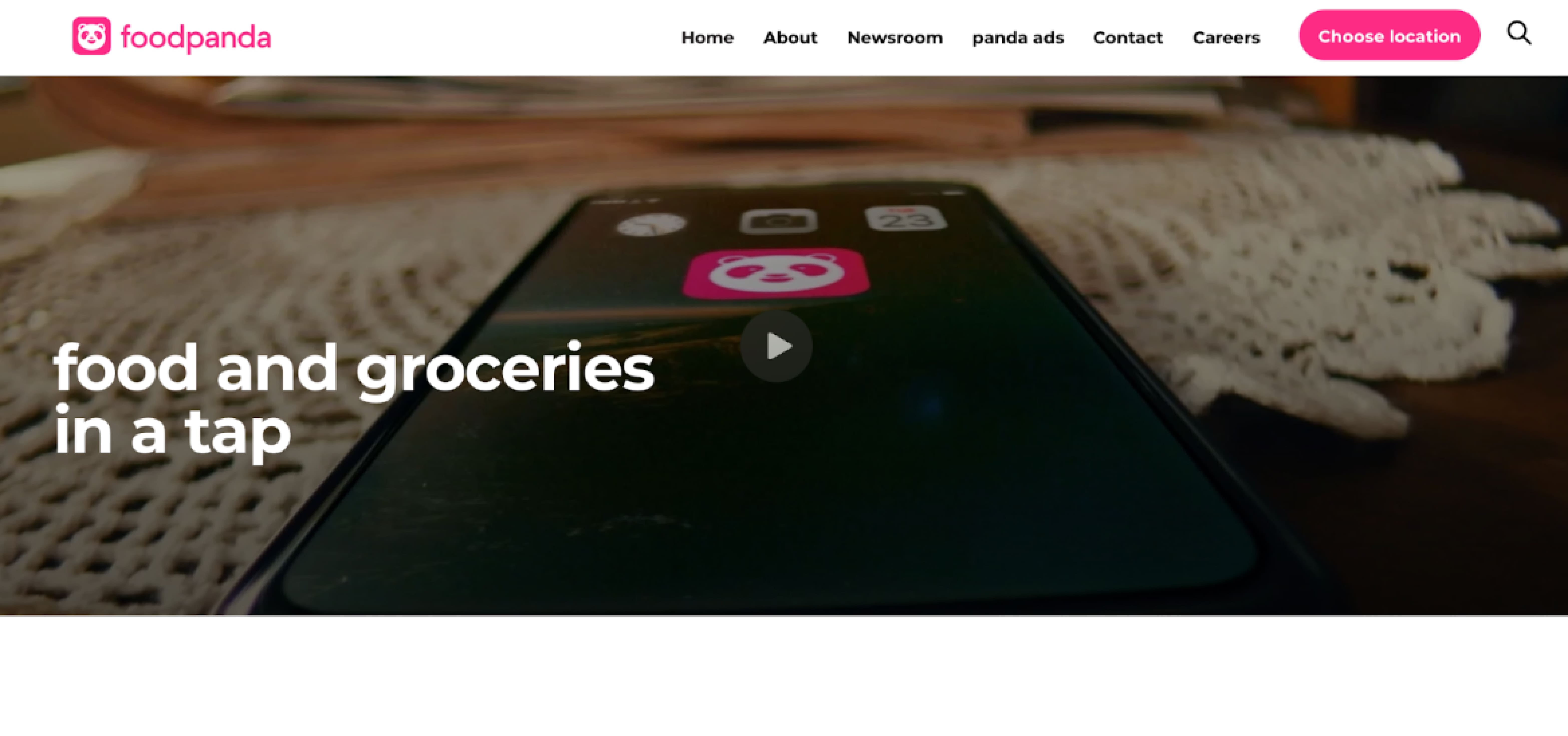 Foodpanda delivery app Foodpanda main page