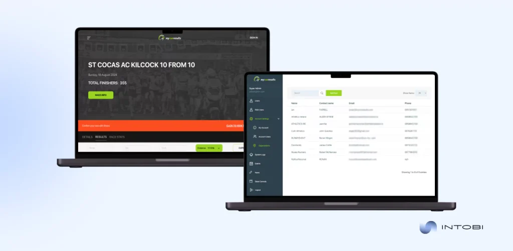 How does MyRunResults look MyRunResults portal's interface