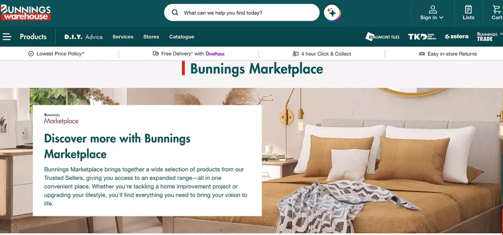 Bunnings Marketplace is among the top online marketplaces in Australia