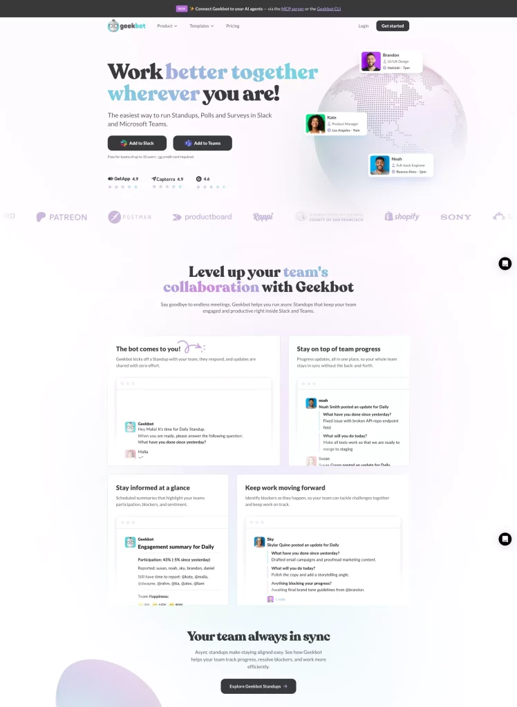 Geekbot meeting automation platform overview
