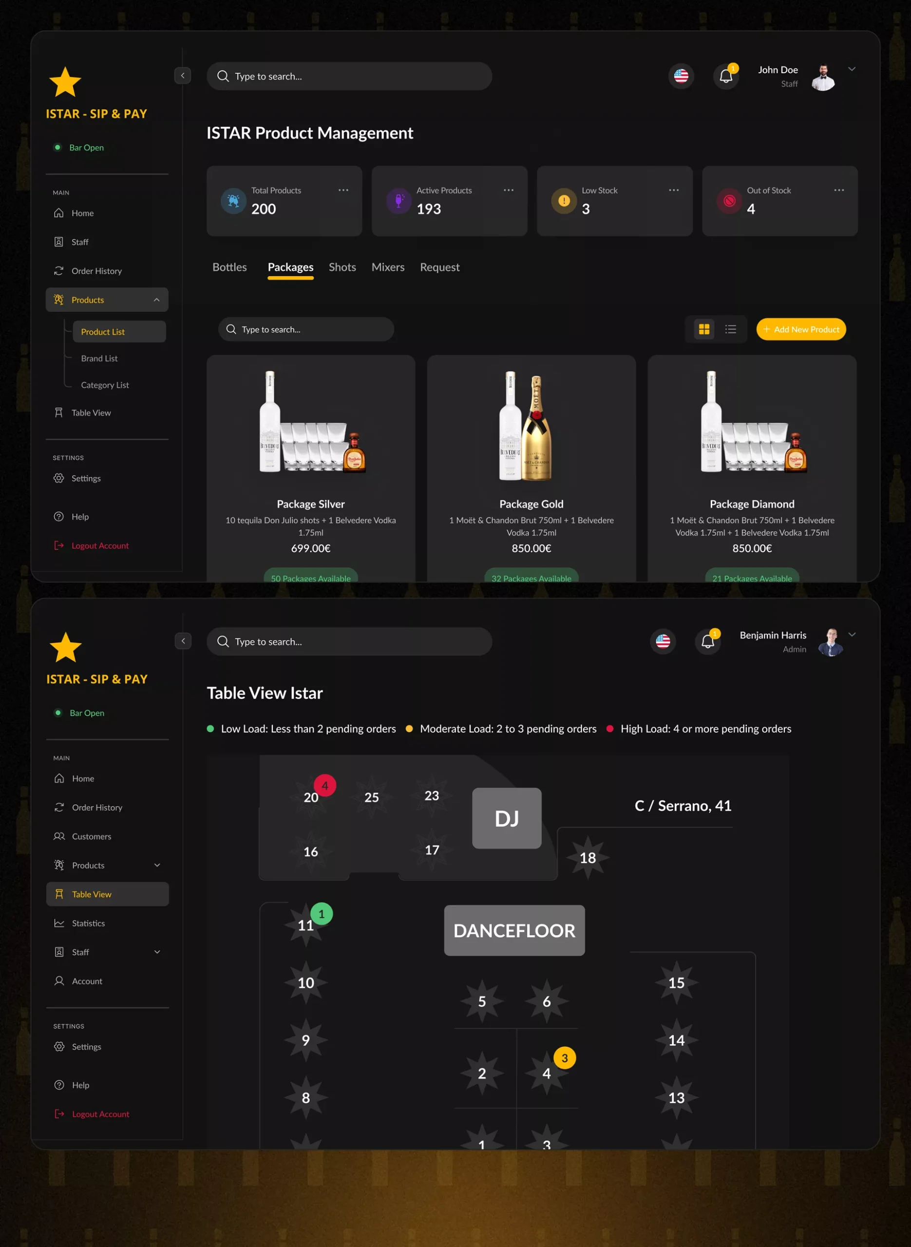 Sip&Pay nightclub ordering and payment platform overview