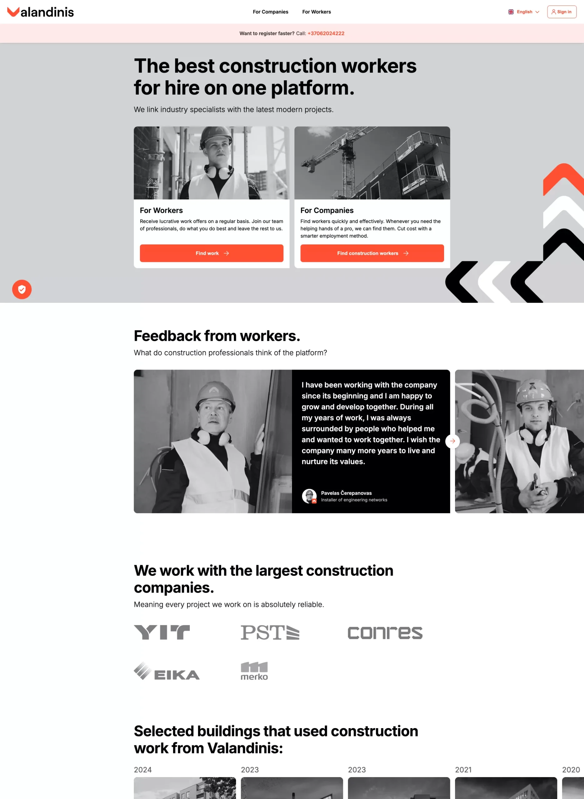 Valandinis construction workforce management platform overview