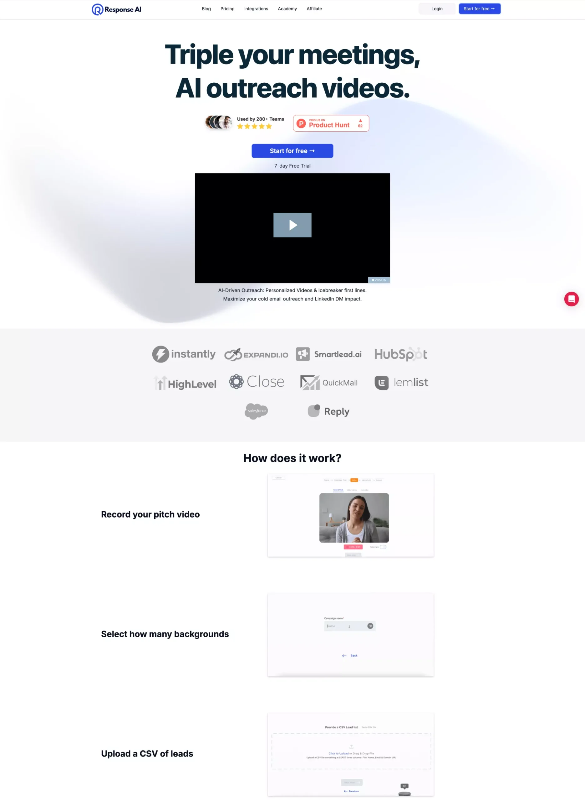 Response AI personalized video outreach platform overview