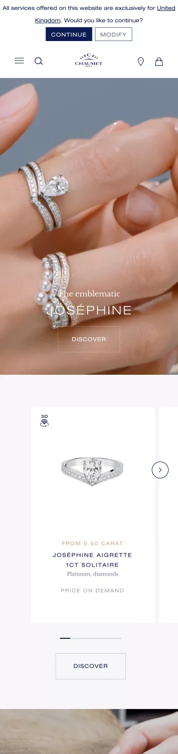Chaumet luxury jewellery e-commerce app overview